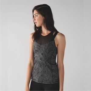 Lululemon Running In The City Tank in Stripe Play Slate Black Size 4